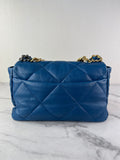 CHANEL Blue Large Quilted 19 Flap Bag