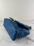 CHANEL Blue Large Quilted 19 Flap Bag