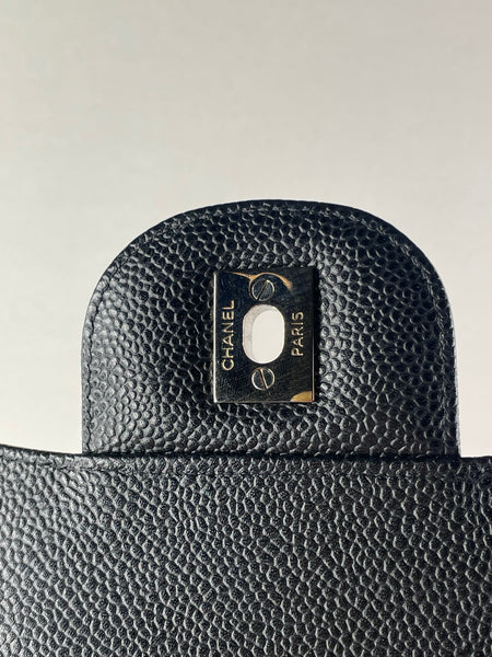 CHANEL Black Caviar Classic Jumbo Double Flap Bag