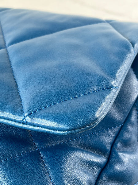 CHANEL Blue Large Quilted 19 Flap Bag