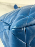 CHANEL Blue Large Quilted 19 Flap Bag