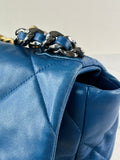 CHANEL Blue Large Quilted 19 Flap Bag