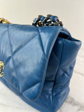 CHANEL Blue Large Quilted 19 Flap Bag