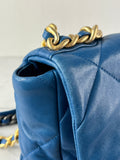 CHANEL Blue Large Quilted 19 Flap Bag