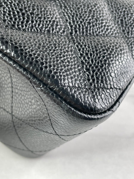 CHANEL Black Caviar Classic Jumbo Double Flap Bag