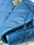 CHANEL Blue Large Quilted 19 Flap Bag