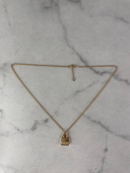 HERMES Birkin Amulettes Rose Gold Diamond Pendant Necklace