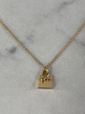 HERMES Birkin Amulettes Rose Gold Diamond Pendant Necklace