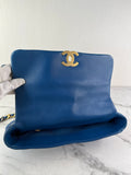 CHANEL Blue Large Quilted 19 Flap Bag
