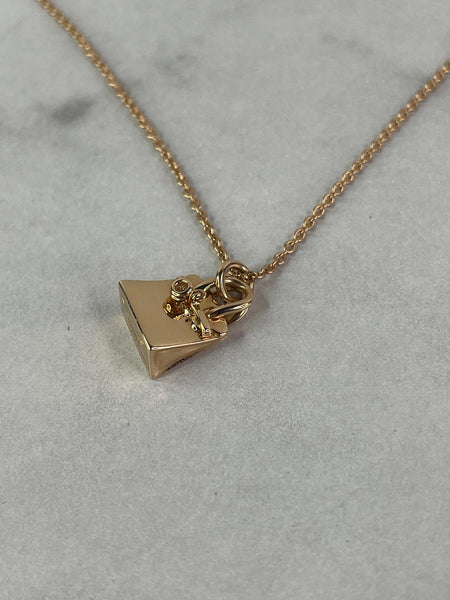 HERMES Birkin Amulettes Rose Gold Diamond Pendant Necklace