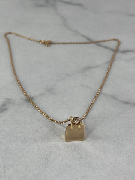 HERMES Birkin Amulettes Rose Gold Diamond Pendant Necklace
