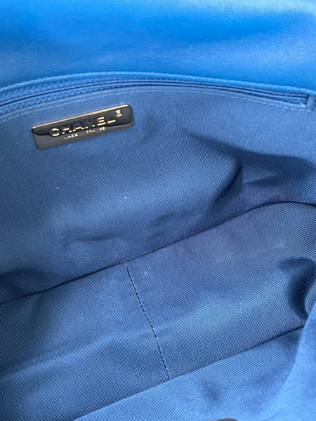 CHANEL Blue Large Quilted 19 Flap Bag