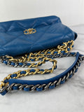 CHANEL Blue Large Quilted 19 Flap Bag