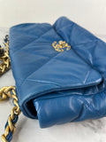 CHANEL Blue Large Quilted 19 Flap Bag