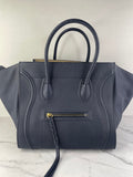 CELINE Navy Blue Leather Medium Phantom Luggage Tote Bag