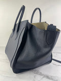 CELINE Navy Blue Leather Medium Phantom Luggage Tote Bag