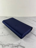 ROGER VIVIER Blue Efflorescence Embellished Flower Buckle Satin Envelope Flap Clutch/Crossbody/Shoulder Bag