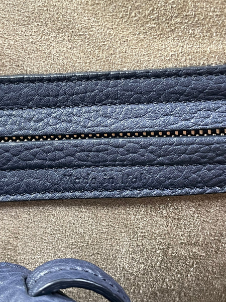 CELINE Navy Blue Leather Medium Phantom Luggage Tote Bag