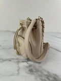 CHANEL Beige Caviar Quilted Mini CC Bucket Crossbody/Shoulder Bag