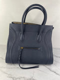CELINE Navy Blue Leather Medium Phantom Luggage Tote Bag
