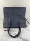 CELINE Navy Blue Leather Medium Phantom Luggage Tote Bag