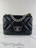 Chanel Black Lambskin Quilted Medium Chanel 19 Flap Shoulder/Crossbody Bag
