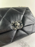 Chanel Black Lambskin Quilted Medium Chanel 19 Flap Shoulder/Crossbody Bag