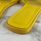 Hermes Jaune Citron Yellow Calfskin Oran Sandals Size 36