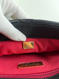Chanel Black Lambskin Quilted Medium Chanel 19 Flap Shoulder/Crossbody Bag