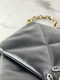 Chanel Black Lambskin Quilted Medium Chanel 19 Flap Shoulder/Crossbody Bag