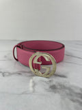 GUCCI Interlocking G Pink Belt Size 85/34