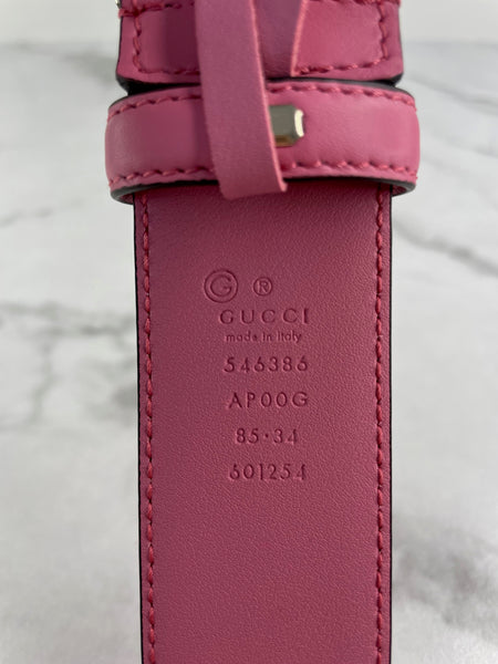 GUCCI Interlocking G Pink Belt Size 85/34