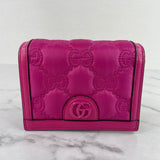 GUCCI Mini Pink Nylon/Calfskin Enamel GG Matelasse Crossbody/Shoulder Bag
