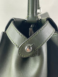 Fendi Verde Prato (Dark Green) Vitello Seta Shiny Nappa Large Peekaboo Iconic Satchel