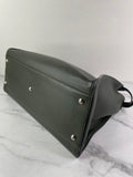 Fendi Verde Prato (Dark Green) Vitello Seta Shiny Nappa Large Peekaboo Iconic Satchel