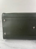 Fendi Verde Prato (Dark Green) Vitello Seta Shiny Nappa Large Peekaboo Iconic Satchel