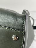 Fendi Verde Prato (Dark Green) Vitello Seta Shiny Nappa Large Peekaboo Iconic Satchel