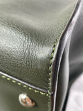 Fendi Verde Prato (Dark Green) Vitello Seta Shiny Nappa Large Peekaboo Iconic Satchel