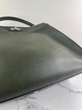 Fendi Verde Prato (Dark Green) Vitello Seta Shiny Nappa Large Peekaboo Iconic Satchel