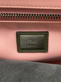 Fendi Verde Prato (Dark Green) Vitello Seta Shiny Nappa Large Peekaboo Iconic Satchel