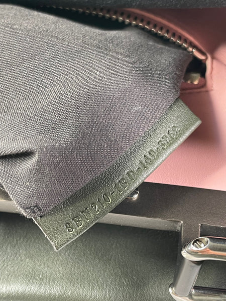 Fendi Verde Prato (Dark Green) Vitello Seta Shiny Nappa Large Peekaboo Iconic Satchel