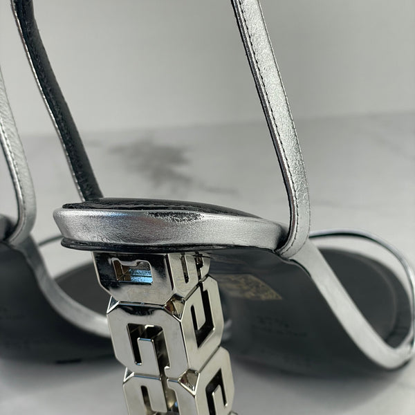 Givenchy Silver G Cube Sandals Size 37.5