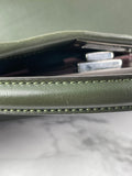 Fendi Verde Prato (Dark Green) Vitello Seta Shiny Nappa Large Peekaboo Iconic Satchel