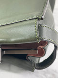 Fendi Verde Prato (Dark Green) Vitello Seta Shiny Nappa Large Peekaboo Iconic Satchel
