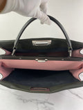 Fendi Verde Prato (Dark Green) Vitello Seta Shiny Nappa Large Peekaboo Iconic Satchel