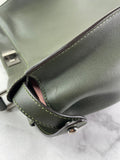 Fendi Verde Prato (Dark Green) Vitello Seta Shiny Nappa Large Peekaboo Iconic Satchel
