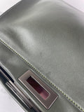 Fendi Verde Prato (Dark Green) Vitello Seta Shiny Nappa Large Peekaboo Iconic Satchel