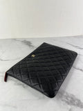 Chanel Classic Black Caviar Quilted Medium Zipped Pouch/Clutch