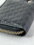 GUCCI Black Micro Guccissima Zip Around Compact Key Holder
