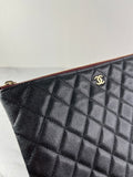 Chanel Classic Black Caviar Quilted Medium Zipped Pouch/Clutch
